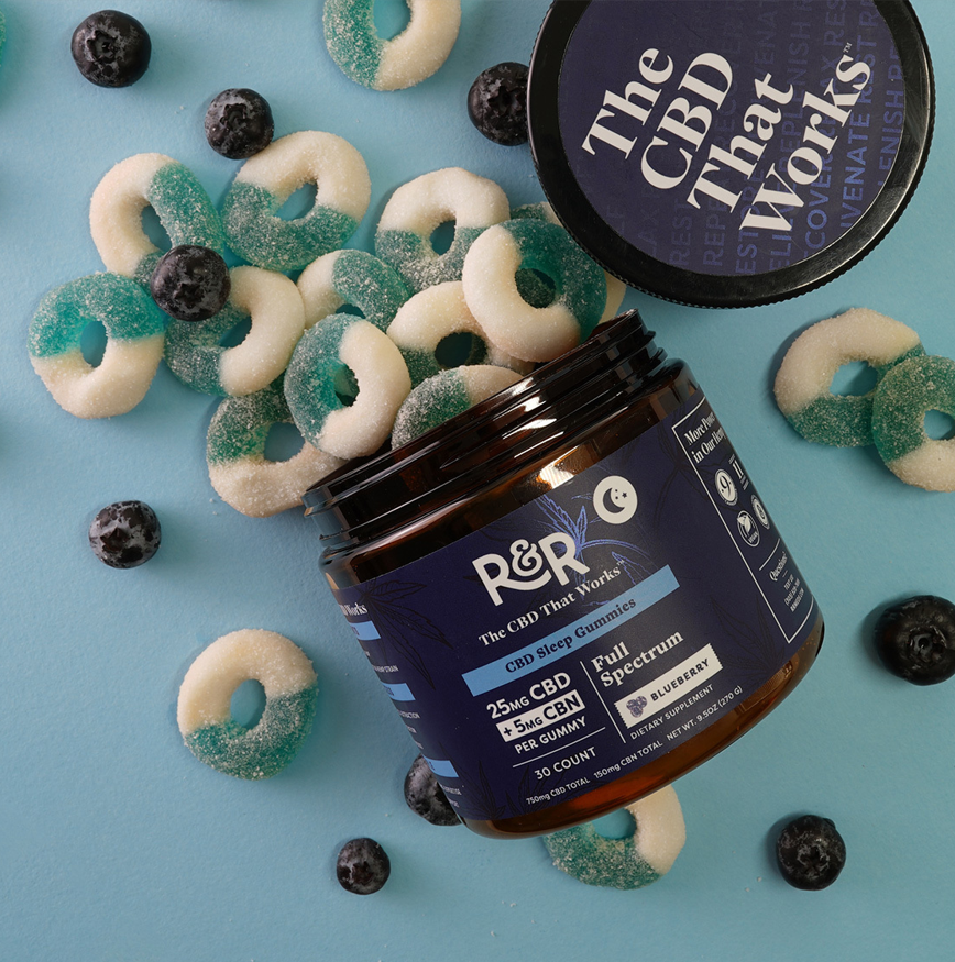 R&R Melatonin Free CBD Sleep Gummies | 750MG | 30 count jar