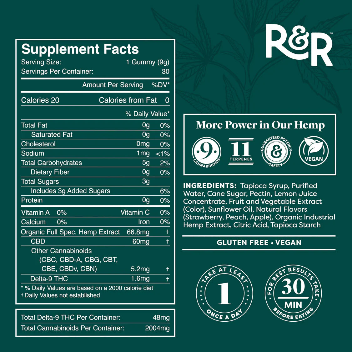 R&R Medicinals Full Spectrum CBD Gummies 30 Count